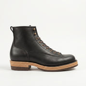 Men's Black Plain-Toe Leather Ankle Boots — Greenfield