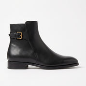 Men's Black Plain-Toe Leather Ankle Boots — Ormond