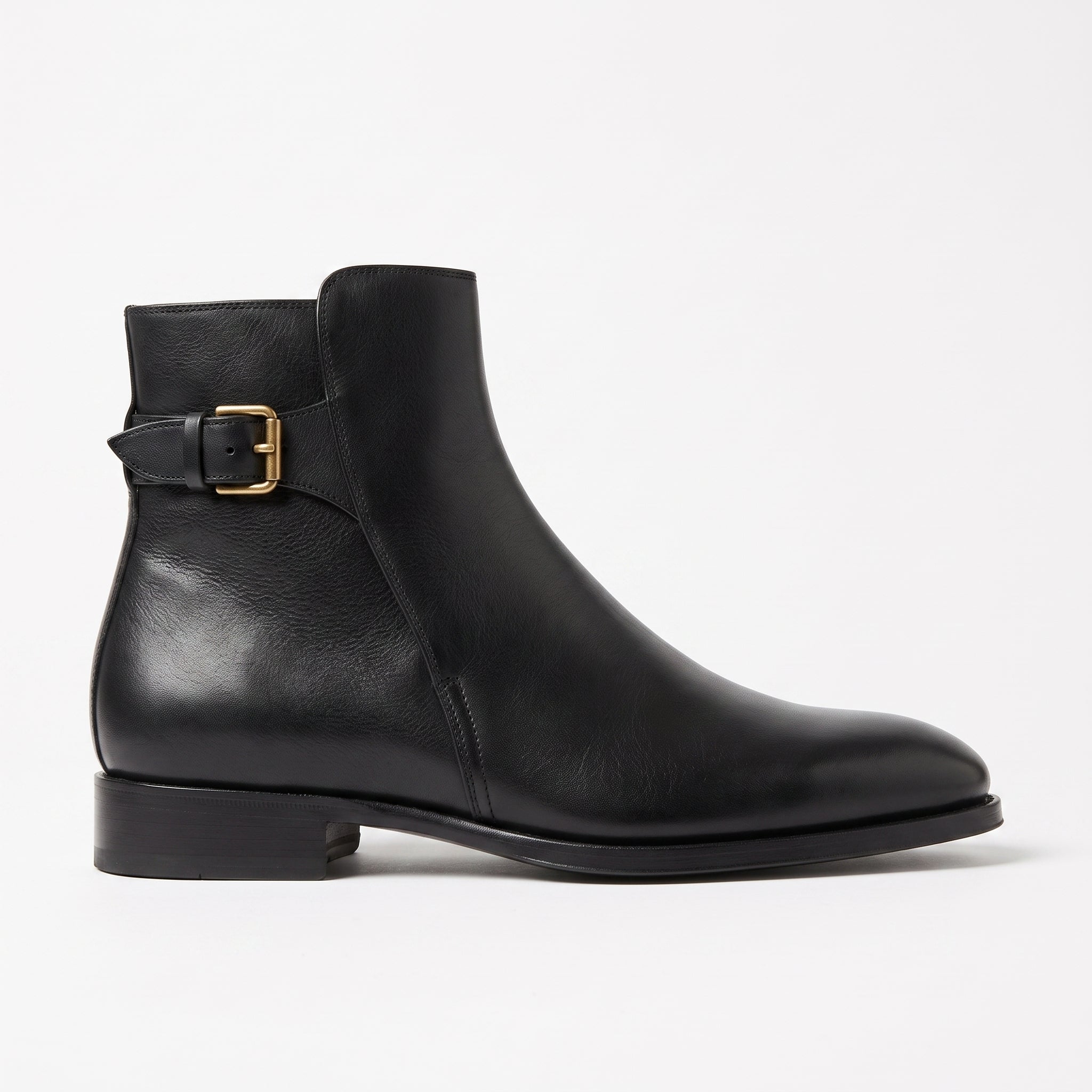 Men's Black Plain-Toe Leather Ankle Boots — Ormond