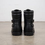 Men's Black Plain-Toe Leather Hiker Boots — Enfield
