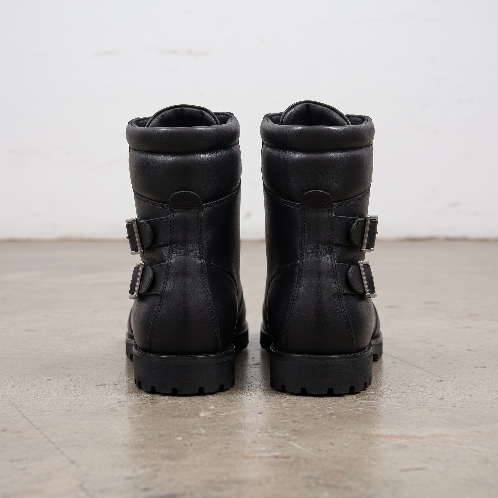 Men's Black Plain-Toe Leather Hiker Boots — Enfield