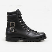 Men's Black Plain-Toe Leather Hiker Boots — Enfield