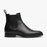 Men's Black Plain-Toe Leather Chelsea Boots — Allan