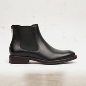 Men's Black Plain-Toe Leather Chelsea Boots — Billingham