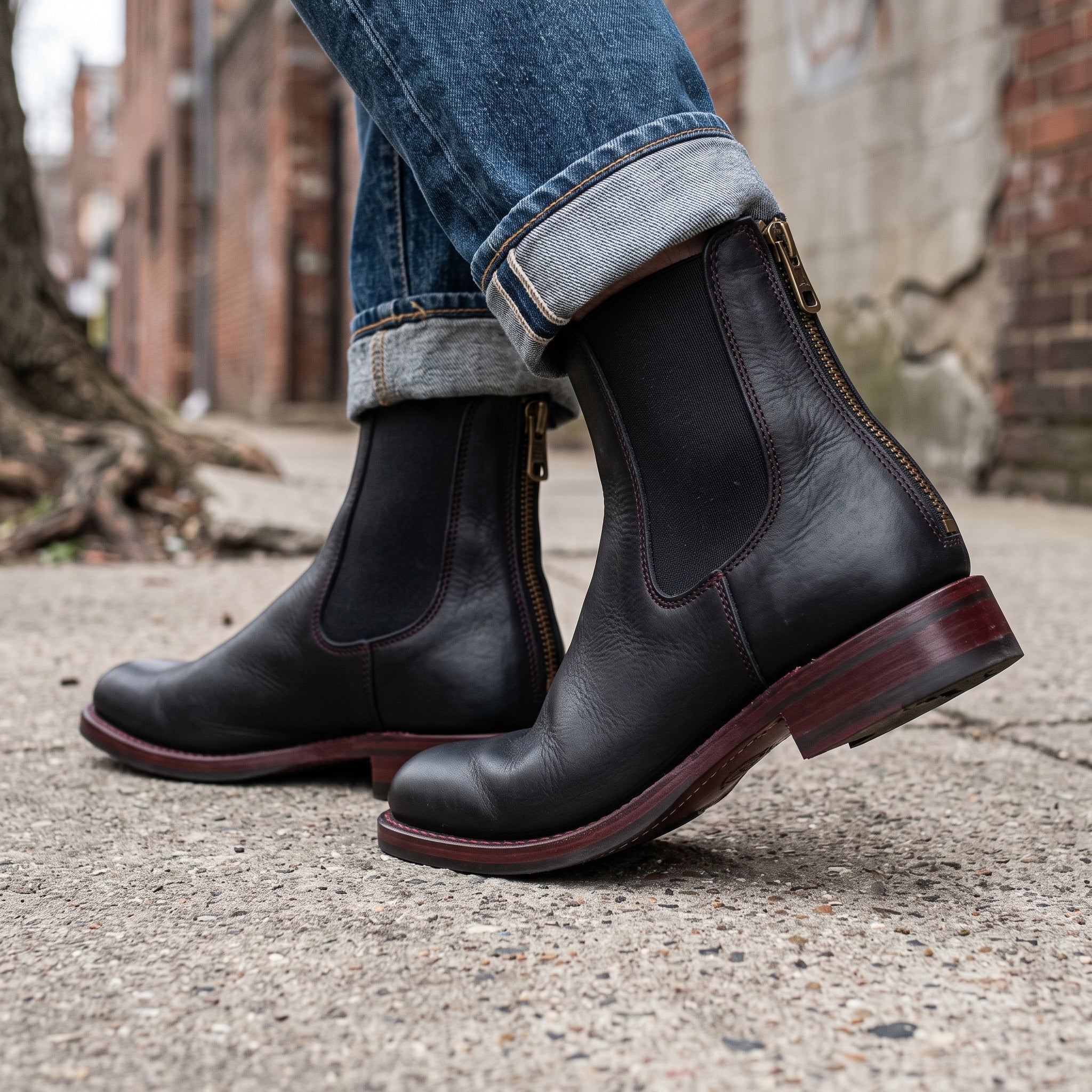 Men's Black Plain-Toe Leather Chelsea Boots — Billingham
