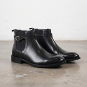 Men's Black Plain-Toe Leather Chelsea Boots — Boyden