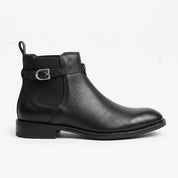 Men's Black Plain-Toe Leather Chelsea Boots — Boyden