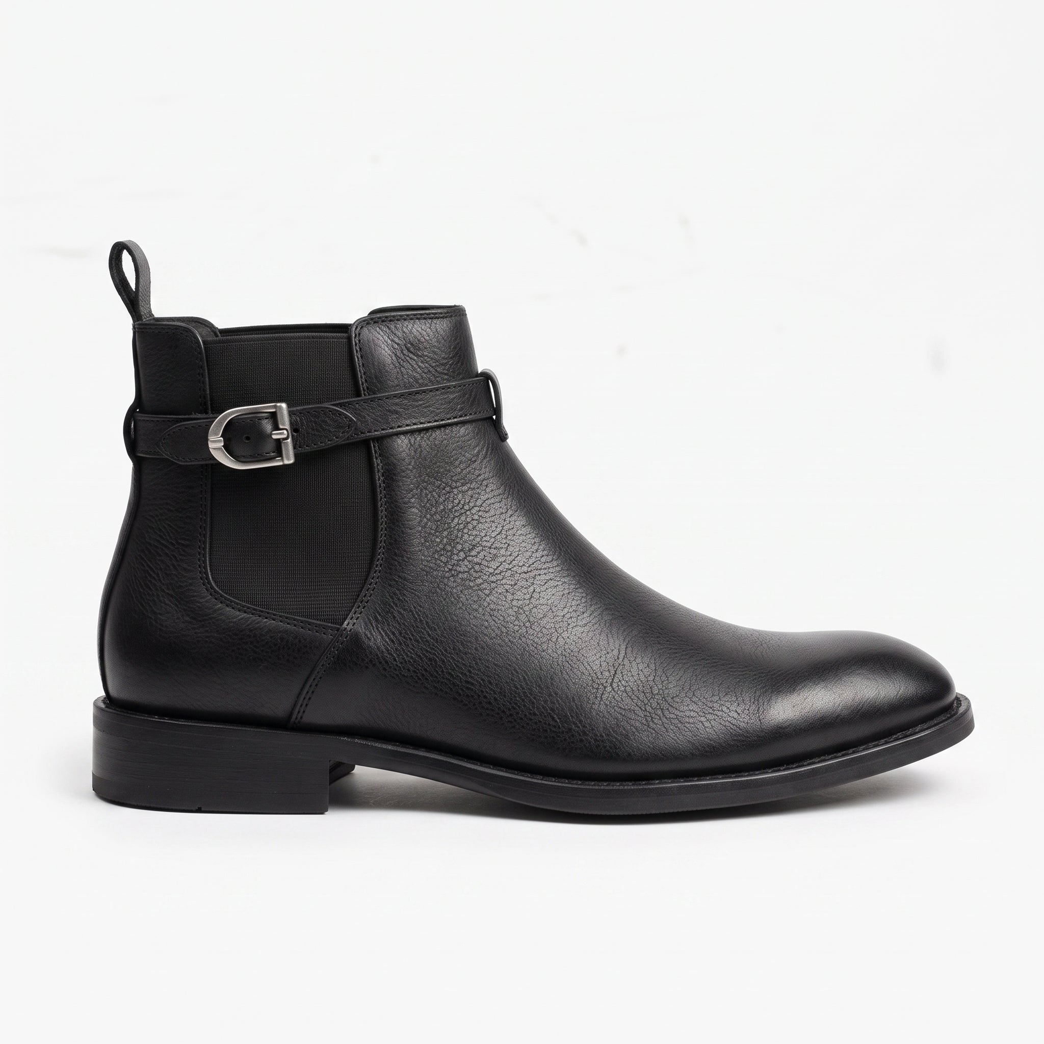 Men's Black Plain-Toe Leather Chelsea Boots — Boyden