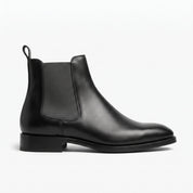 Men's Black Plain-Toe Leather Chelsea Boots — Connolly