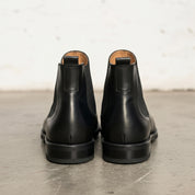 Men's Black Plain-Toe Leather Chelsea Boots — Morton