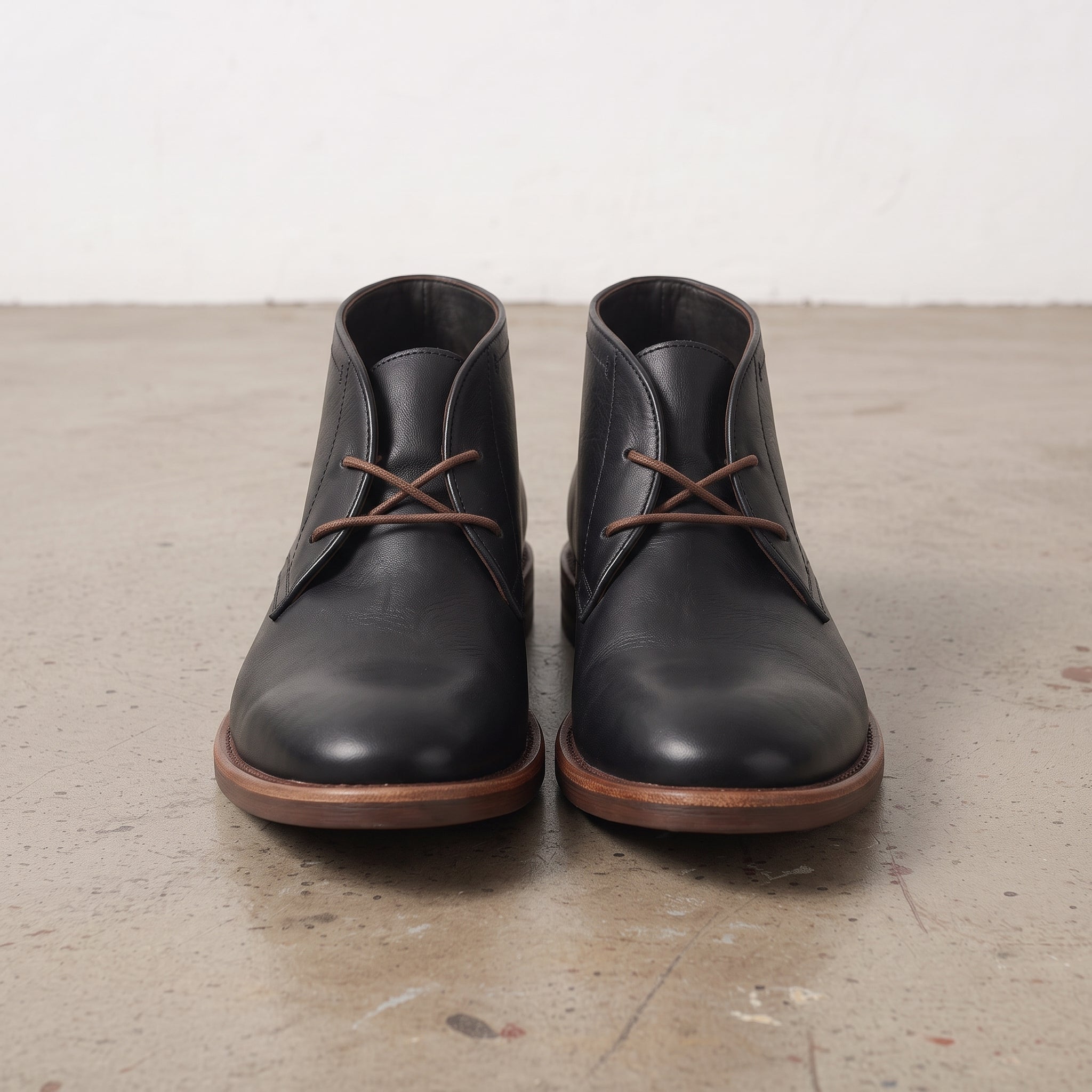 Men's Black Plain-Toe Leather Chukka Boots — Balfour
