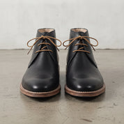 Men's Black Plain-Toe Leather Chukka Boots — Russell