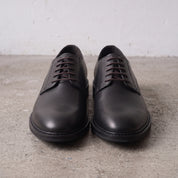 Men's Black Plain-Toe Leather Derby Shoes — Hiscott