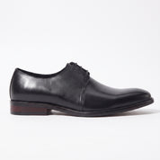 Men's Black Plain-Toe Leather Derbys — Alvaston
