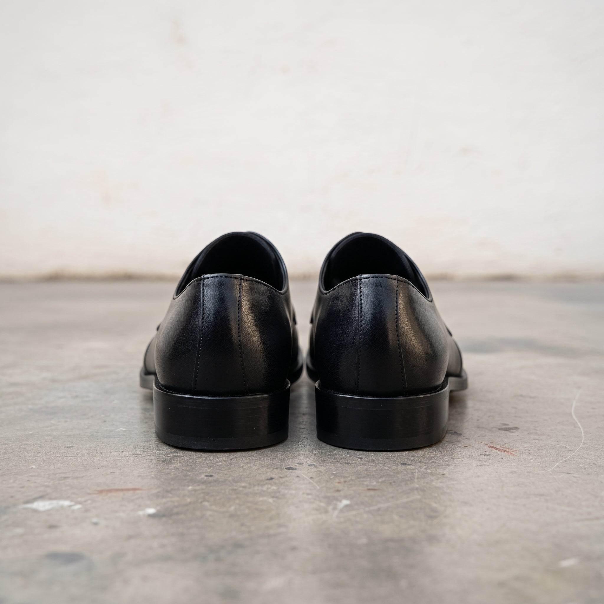Men's Black Plain-Toe Leather Derbys — Birchfield