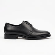 Men's Black Plain-Toe Leather Derbys — Birchfield