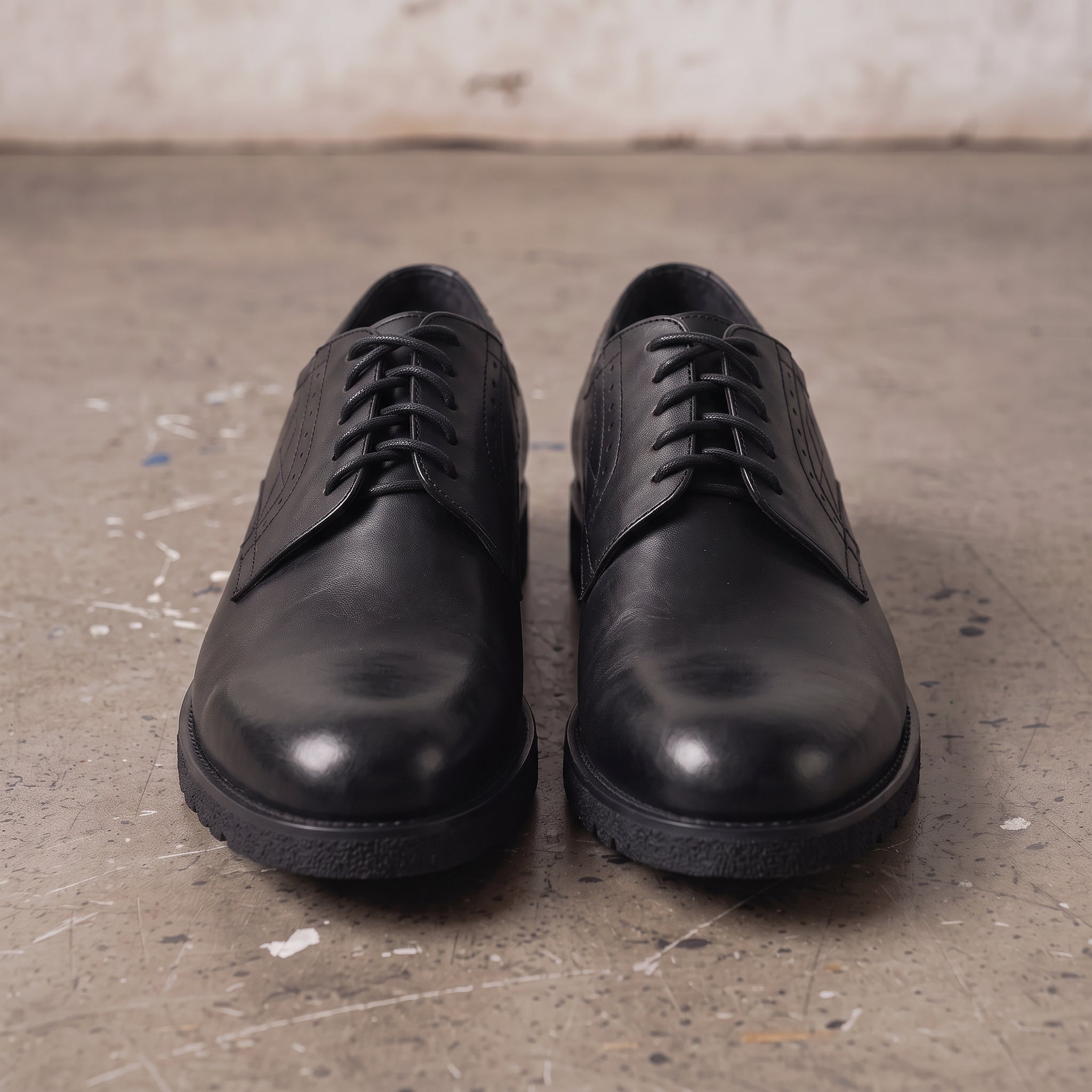 Men's Black Plain-Toe Leather Derbys — Birling