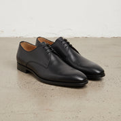 Men's Black Plain-Toe Leather Derbys — Griffin