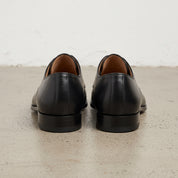 Men's Black Plain-Toe Leather Derbys — Griffin