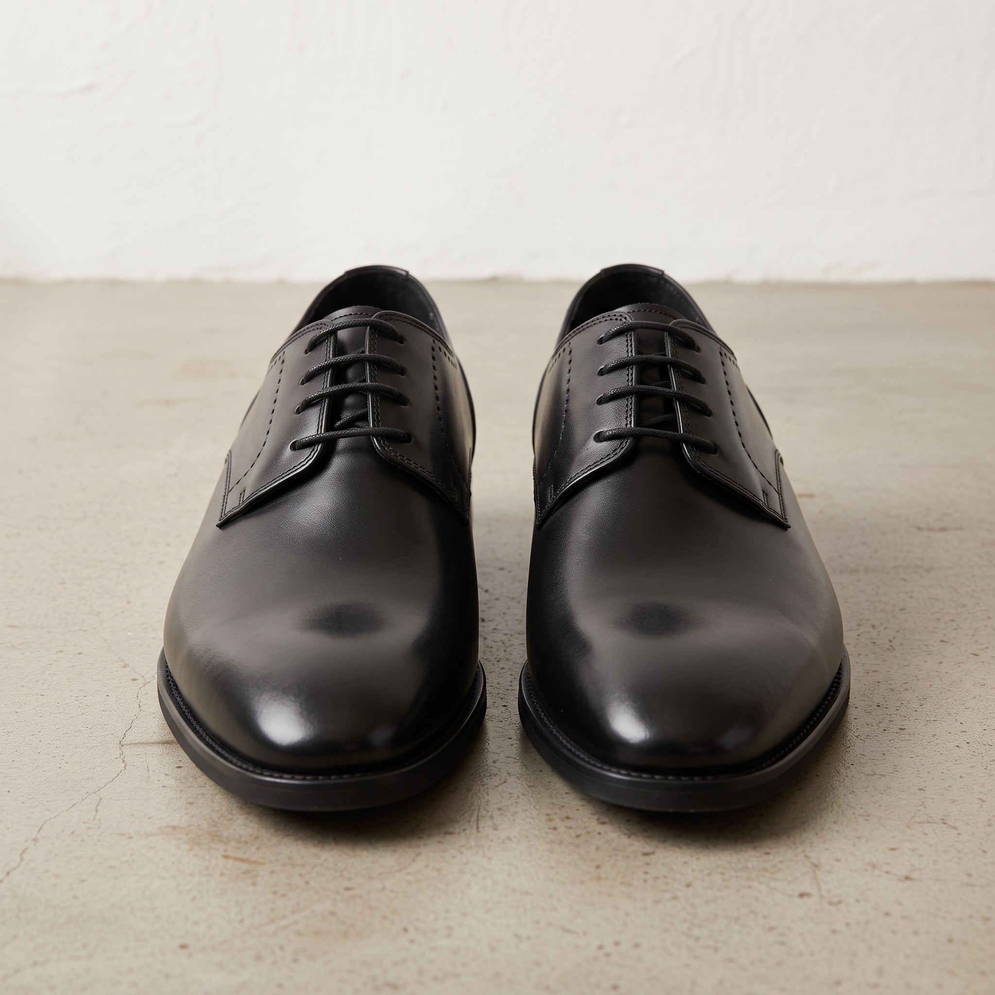 Men's Black Plain-Toe Leather Derbys — Hartwell