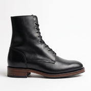 Men's Black Plain-Toe Leather Combat Boots — Ashhurst — Ashhurst