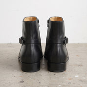 Men's Black Plain-Toe Leather Jodhpur Ankle Boots — Mordaunt
