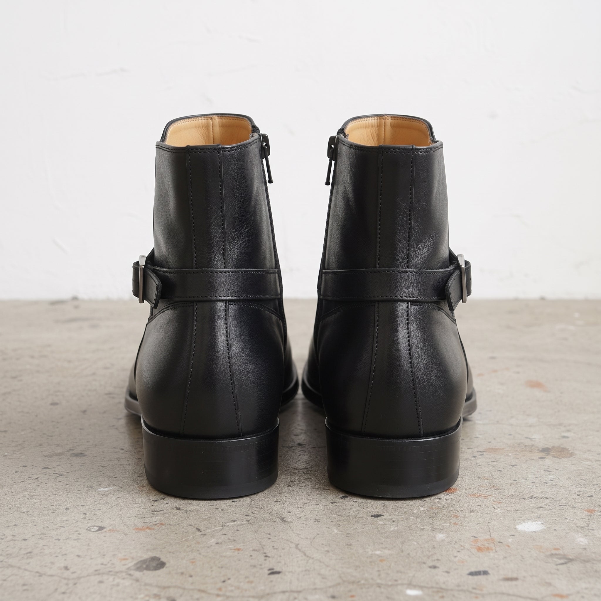 Men's Black Plain-Toe Leather Jodhpur Ankle Boots — Mordaunt