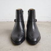 Men's Black Plain-Toe Leather Jodhpur Ankle Boots — Mordaunt