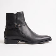 Men's Black Plain-Toe Leather Jodhpur Ankle Boots — Mordaunt