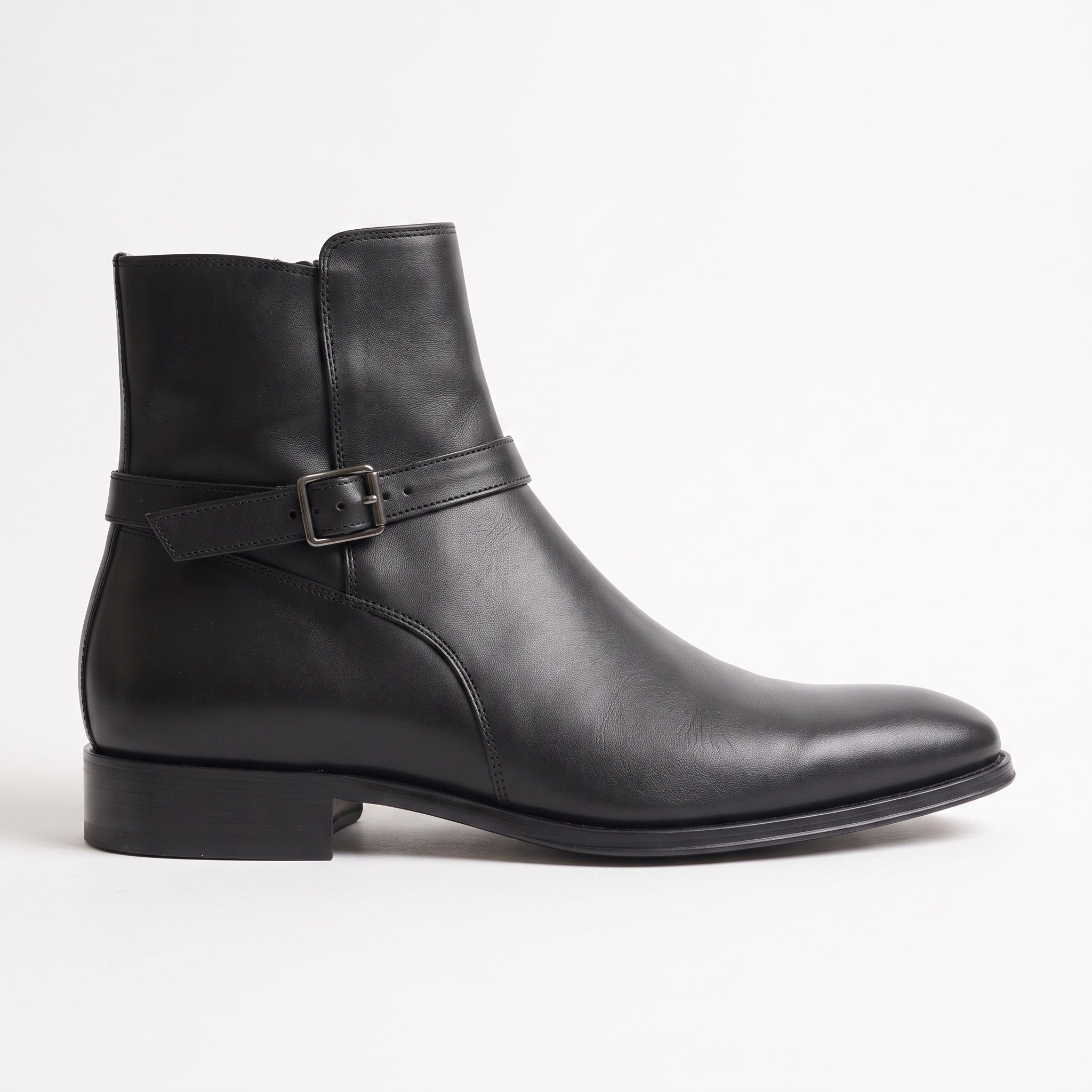 Men's Black Plain-Toe Leather Jodhpur Ankle Boots — Mordaunt