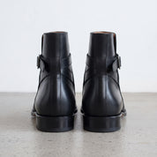 Men's Black Plain-Toe Leather Jodhpur Boots — Alcombe