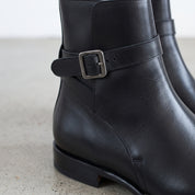 Men's Black Plain-Toe Leather Jodhpur Boots — Alcombe