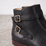 Men's Black Plain-Toe Leather Jodhpur Boots — Irwin