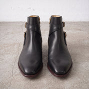 Men's Black Plain-Toe Leather Jodhpur Boots — Irwin
