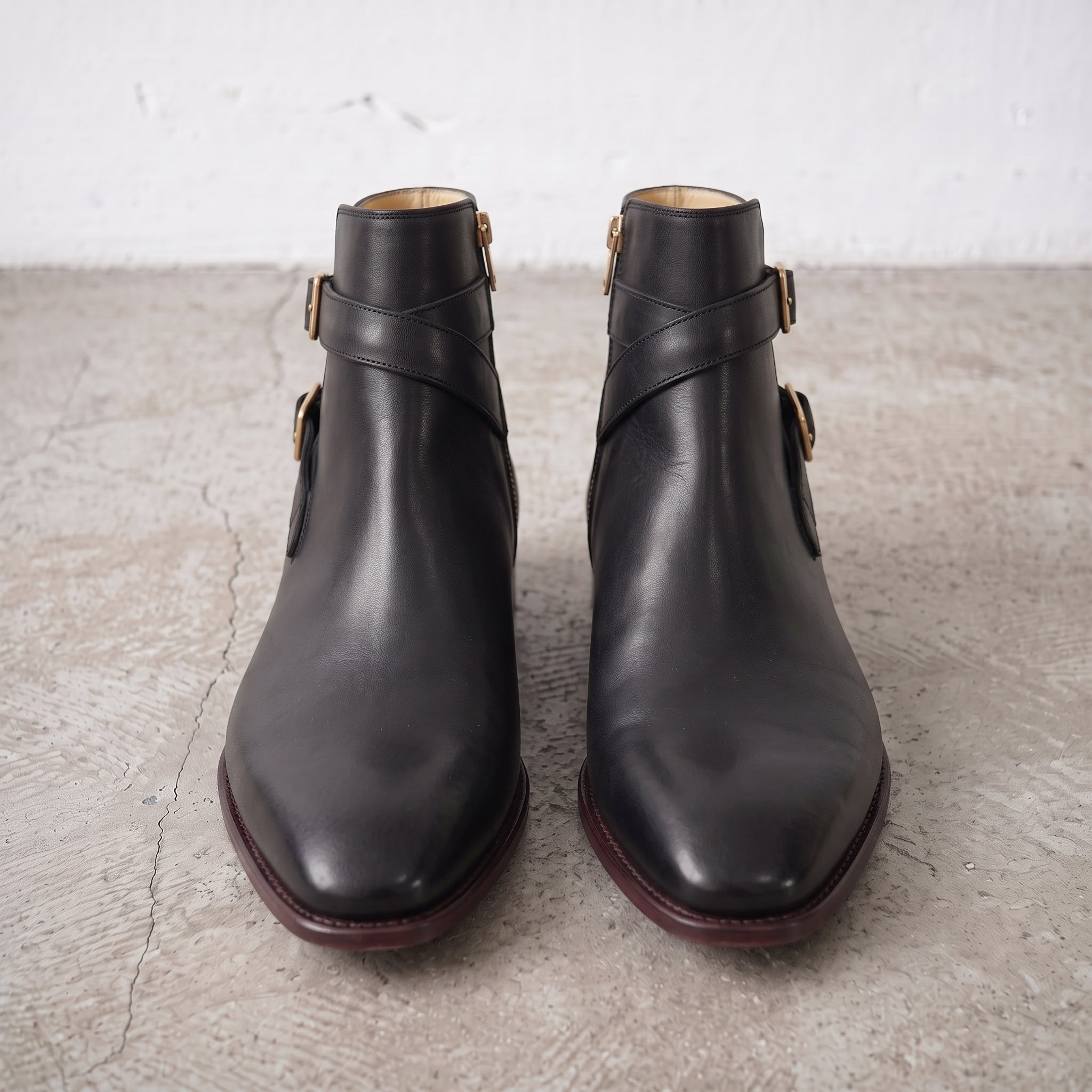 Men's Black Plain-Toe Leather Jodhpur Boots — Irwin