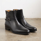 Men's Black Plain-Toe Leather Jodhpur Ankle Boots — Mordaunt