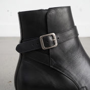 Men's Black Plain-Toe Leather Jodhpur Boots — Offham