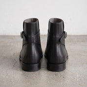 Men's Black Plain-Toe Leather Jodhpur Boots — Offham