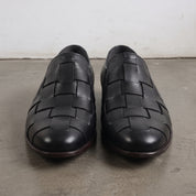 Men's Black Plain-Toe Leather Loafers — Dunley