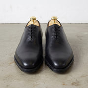 Men's Black Plain-Toe Leather Oxfords — Barlaston