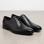Men's Black Plain-Toe Leather Oxfords — Hollis