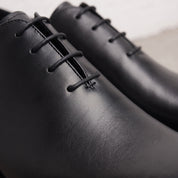 Men's Black Plain-Toe Leather Oxfords — Hollis