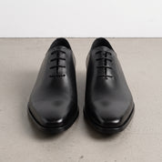 Men's Black Plain-Toe Leather Oxfords — Hollis