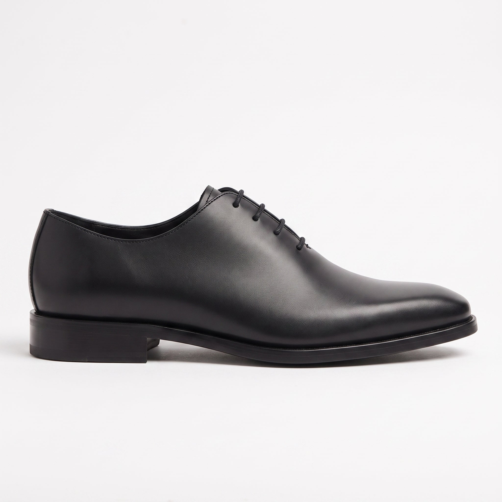 Men's Black Plain-Toe Leather Oxfords — Hollis
