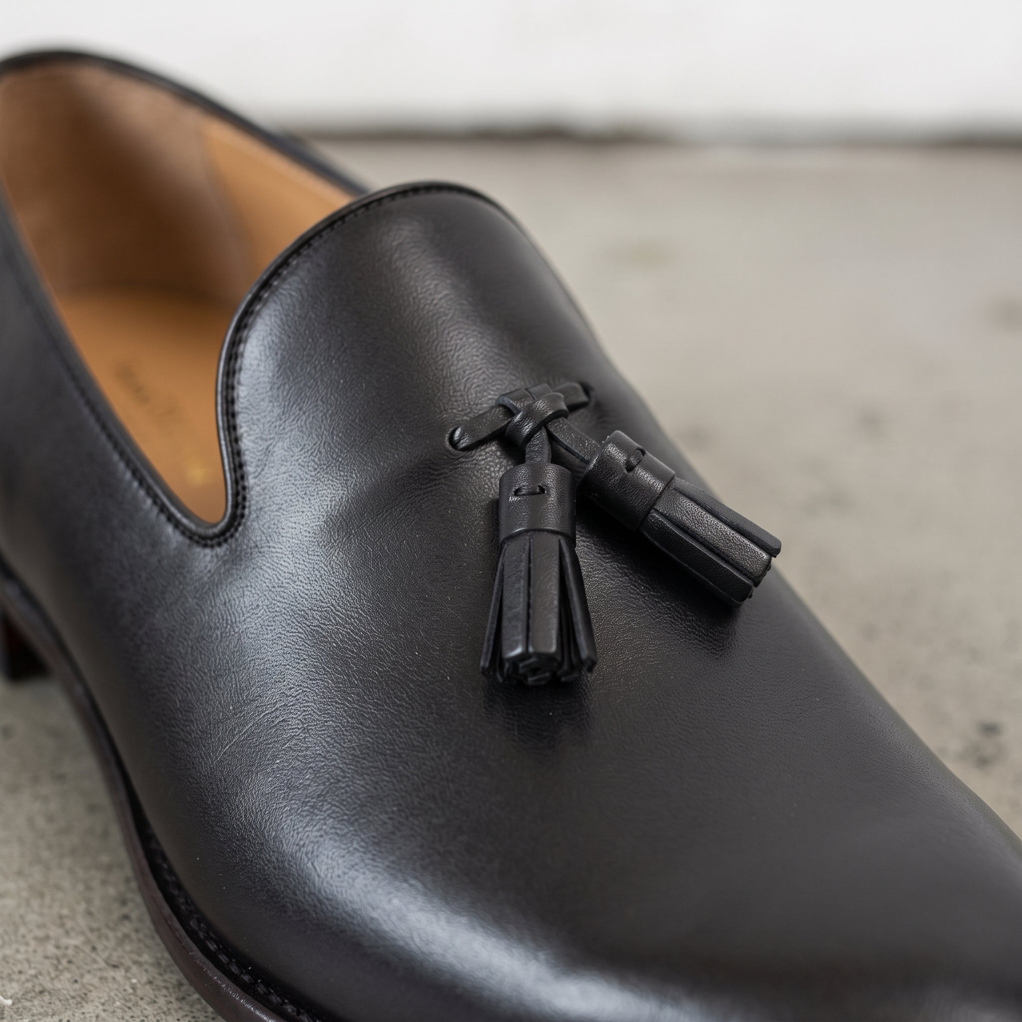 Men's Rich Black Tassel Loafer Handcrafted Calf Leather Dress Shoes — Humberstone