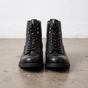 Men's Black Plain-Toe Pebbled Leather Lace-Up Boots — Ledbury