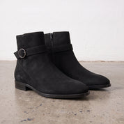 Men's Black Plain-Toe Suede Ankle Boots — Hollard — Hollard