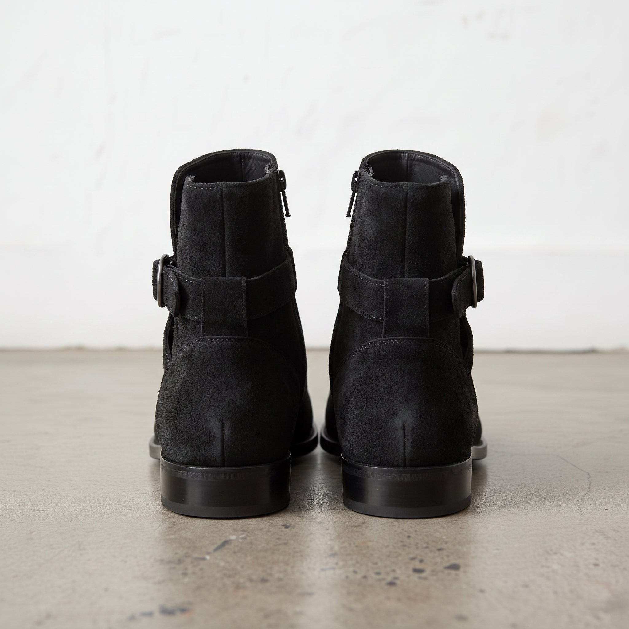 Men's Black Plain-Toe Suede Ankle Boots — Hollard — Hollard