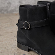 Men's Black Plain-Toe Suede Ankle Boots — Hollard — Hollard