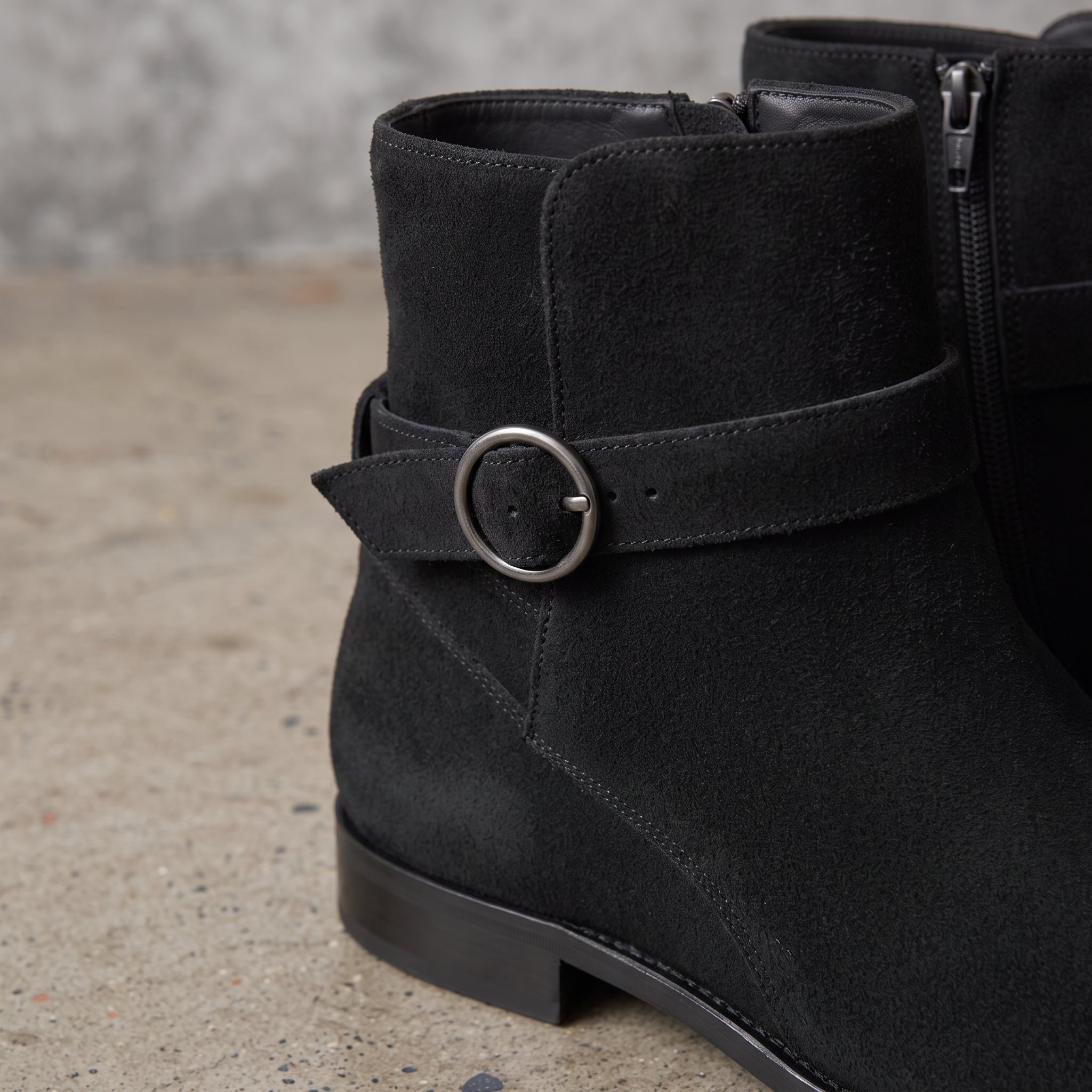 Men's Black Plain-Toe Suede Ankle Boots — Hollard — Hollard